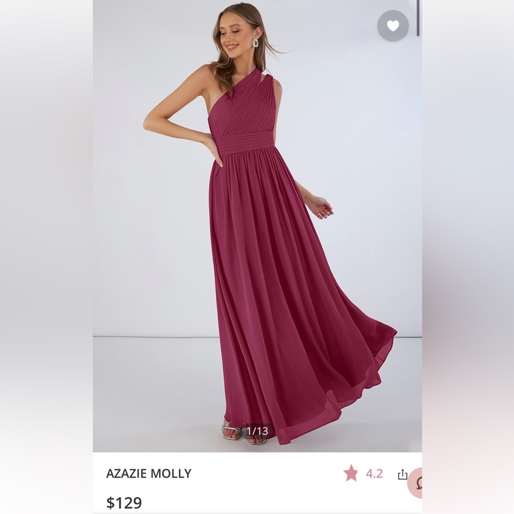 Azazie Molly in Mulberry color, size 8